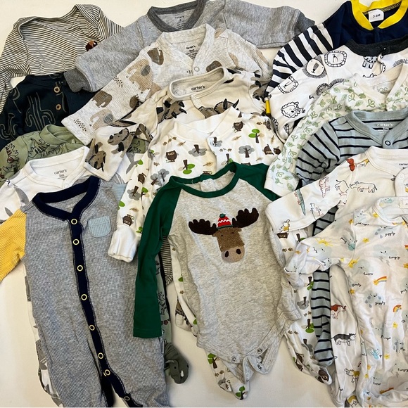 Carter's Other - Lot of 22 Baby Boy Clothing Pieces Carter’s Angel Dear Onesies Sz 3-6 Months